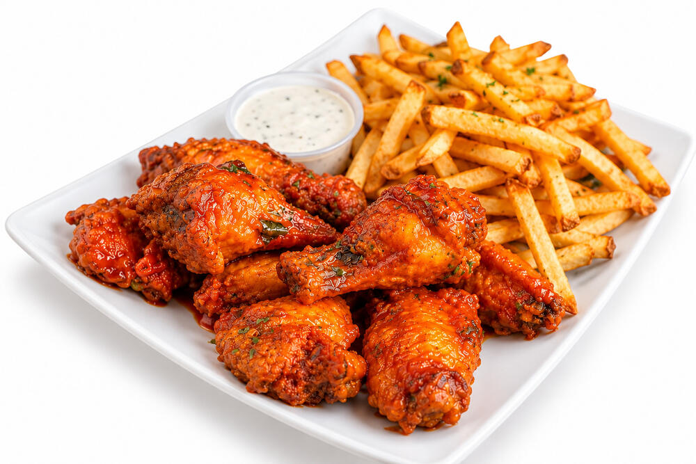 9 Pc Wings w/ Fries